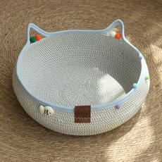 고양이소쿠리 반려묘 여름 냥쿠리 침 원보 생선 쿨매트 바구니 거품, A.원보모양의작은물고기들이벌거벗은둥지에서거품을, A. S스몰 지름 35cm 높이 13cm 몸무게 1.8