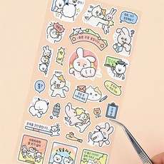 딜리고 뽀작뽀작 극한감정 다이어리 스티커 리무버 씰 다꾸쇼핑몰 중고등학생 스티커꾸미기, 01 으르렁 대, 7g, 1개