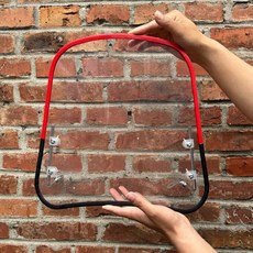 오토바이 바람막이 스쿠터바람막이 방수 스쿠터 우비 앞 사이클 플라스틱 블랙 커버 범용 비, 이중조합 빨강 B