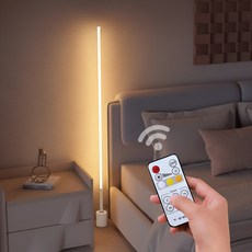 블레오 무선리모컨 LED 슬림 일자 플로어 장스탠드, 화이트 100cm