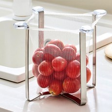 모어린샵 다용도 스텐 거치대 미니음식물쓰레기통, 실버