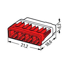 WAGO 2773系列 萬用快速導線連接端子, 1個, 2773-404(4孔) 1盒80顆