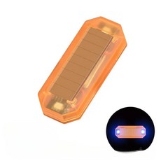 자동차 태양 미니 경고등 야간 오토바이 전기 자전거 테일 라이트 후면 스트로브, 9. orange blue, 1개