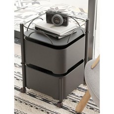 미니 트롤리 이동 다용도 선반 카트 바퀴 2단 거실, B. 두 개의 카트 블랙