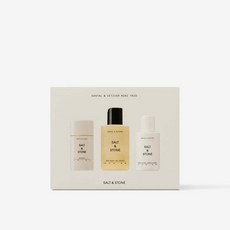 美國 SALT & STONE 旅行組 三件組 (體香膏28g+沐浴露75ml+身體乳50ml) 天然植萃 呵護肌膚, 1個, 檜木佛手柑