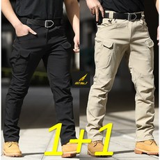 ( 1+1 2벌세트) HIT No.7 HIT No.7 SWAT전술 카고팬츠 오토바이바지 전술복 바지 작업복 캠핑 미해병대 전투복 KGP24IX7, 블랙+베이지