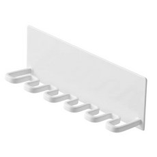 투데이리빙 무타공 심플 5구 칫솔 걸이 양치컵 치약 면도기 꽂이 거치대 욕실 공중부양 부착형 수납형 정리대, 1세트, 화이트