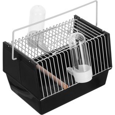 작은 새와 앵무새를 위한 일반 휴대용 새장 캐리어 손잡이가 있는 가벼운 여행용 8.27인치 휴식 및 놀이용