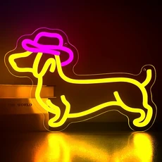 LED 네온 사인 개 라이트 USB 어린이 침실 장식 책상 테이블 야간 조명 램프 창의적인 생일 선물, 06 A3 35x25CM