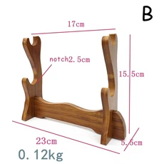 Zerobegin 검 홀더 벽 마운트 사무라이 스탠드 디스플레이 카타나 와키자시 탄토 벽걸이 나무 프레임 랙 블랙 5단, 02 2STORY B
