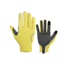 INBIKE 사이클링 장갑 남성 여성 통기성 사이클링 장갑 자전거 장갑 긴 손가락 반사 미끄럼 방지 러닝 하이킹 아웃도어 스포츠용, 1세트, 노란색