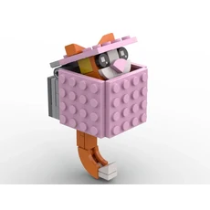 MOC 벽돌 키 체인 거치대 특이한 어린이 장난감 조립 모델 장식 DIY 걸이 링 건설 도시 빌딩 블록, 21 pink orange cat