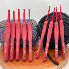 에타리빙 뜨개질 DIY 모사용 실리콘 코바늘 9종세트, 레드, 1개