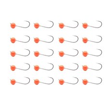 ALICHINO 플라이 낚시용 텅스텐 플라이 타이 지그 헤드 소형 라운드 볼 크래피 지그 헤드 텅스텐 나노 지그 키트 후크 포함 텅스텐 비즈 (8가지 색상 세트 40개, 플루오 오렌지 20개