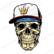 자동차 오토바이 헬멧 노트북 트렁크 바디 창 서핑 보드 방수 비닐 데칼 만화 스티커 해골, 1개, 13. L