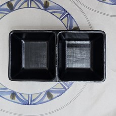 그린메라민 업소용 멜라민 매트 두칸종지 (G-0502) 13.8x7.3x3.2cm, 1개, 0502검정