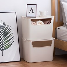 EZLIVING 收納箱, 象牙白, 32L, 2個