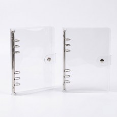 투명 6공 PVC 포카 다이어리 바인더 커버 (자 포함), 2개, A5(자 1개포함) 2개, A5(자 1개포함)