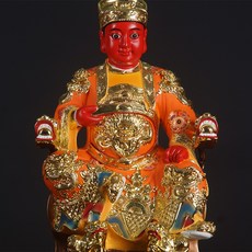 Wendy 郭聖王神像道教用品，廣澤尊王神像風水擺件，保安尊王彩繪工藝精緻呈現, 1個, 12寸