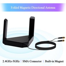 데스크탑 PCIe 어댑터용 접이식 외부 안테나 듀얼 밴드 와이파이 원격 제어 카드 BE200 AX210 AX200 9260NGW 120cm 고이득, magnetic antenna