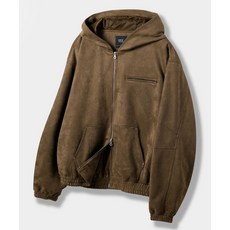 디미트리 DIMITRI BLACK 2WAY FAUX 스웨이드 후드 집업_브라운 DBE7TH04BR 909362