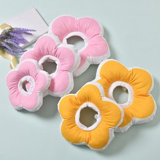 kp可愛花朵軟伊麗莎白圈寵物脖圈防水頭套寵物絶育恥辱圈貓咪狗狗用, 1個, 霧藍色,S號（適閤1-3斤寵物）, 霧藍色