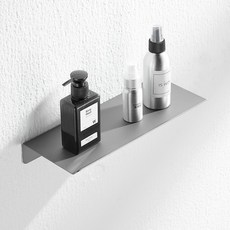 304不鏽鋼 隔板 客廳置物擱板 浴室收納置物板 衛浴收納擱板, 1個, 磨砂灰30cm（打孔）