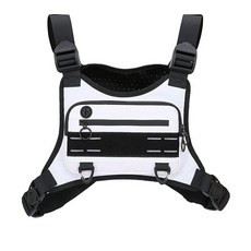 Muserise 남성 및 여성용 스포츠 체스트 백 방수 경량 전면 가슴 팩 내장 휴대폰 홀더 및 운동 달리기 사이클링을 위한 추가 수납 공간이 있는 러닝 조끼 가방 올, 화이트