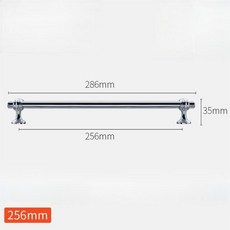 台灣出貨 拉絲黃銅廚櫃拉手旋鈕鋅合金家具抽屜拉手衣櫃壁櫥拉手金色, 鉻 256mm, 1個