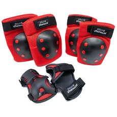 KELLY&STEPHAN 孩童護膝護腕護肘組, 紅色