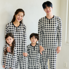 별별모아 체크 커플 가족 피치기모잠옷 수면 빅사이즈 홈웨어