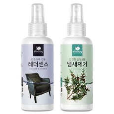 슬로웨이 차량 가죽 관리 인조가죽클리너 150ml + 실내 냄새제거제 150ml SET, 1세트