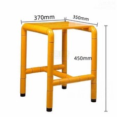 防滑洗澡凳/沐浴椅：老人家用浴室安全坐凳，成人防滑矮凳, 黃色,四腳浴凳標準款