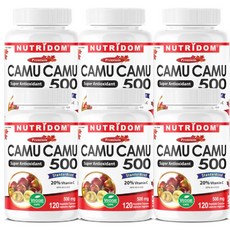 뉴트리돔 카무카무 500mg 비타민 C 항산화지원 120베지캡슐 (6개 8 - 24개월분), 6개, 120정