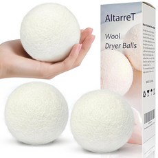 울 드라이어 볼 수제 3팩 XL 세탁 건조기 보푸라기 재사용 가능한 뉴질랜드 천연 섬유 유연제 건조 시트 교체 없음 시간 단축