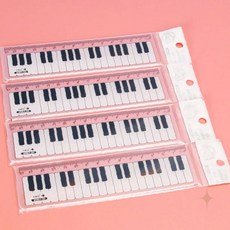 건반 무늬 투명 자 측정 도구 학생 문구 음악 테마 디자인 학용품 제도 그리기, 1개, 상세페이지 참조