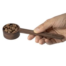 커피데리스 호두나무 커피 스쿱 우드 원두 계량스푼 월넛 원목, 소형, 1개