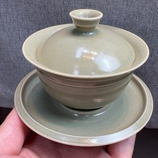 龍泉青瓷 三才蓋碗 手工 容量130ml 帶託盤, 商品主圖, 1個