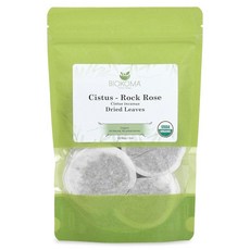Biokoma Pure and Organic Cistus Rock Rose 루즈 리프 티 100.6g(3.5온스) - Cistus Incanus 말린 잎 - USDA 유기농 허, 40 Count (Pack of 1)