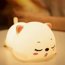 실리콘 무드등 수유 수면 조명 잠자는 고양이, 상세페이지 참조