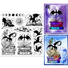 1개 DIY 스크랩북 사진 앨범 장식 카드 제작용 PVC 플라스틱 스탬프 필름 프레임 용 디자인 15x15cm, 투명색