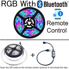USB 전원 LED 스트립 조명 RGB 화이트 웜 HDTV TV 데스크탑 PC 화면 백라이트 및 바이어스 2835 3528 SMD1M 2M 3M 4M 5V, RGB BT contol, 3leds, 1개