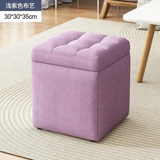 화장대의자 화장대스툴 스툴의자 발받침 오토만 커피 테이블 거실 소파 의자 보관 가정용 가구용 다기능 발, 1개, Purple Fabric Style