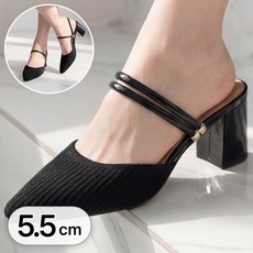 라뷰드 여성 골지 투웨이 스트랩 슬링백 여자 봄가을 여름 정장 구두 키높이 발편한 미끄럼 방지 데일리 캐주얼 오피스 신발 5.5cm