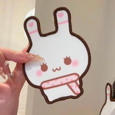 可愛兔兔無痕魔術貼碎髮夾 少女前額側邊髮飾整理神器, 1個, 一個裝 垂耳兔魔術貼
