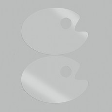 OW 투명 팔레트 물감 미술 아크릴 2개입 파레트 타원형 소형, 1개, one