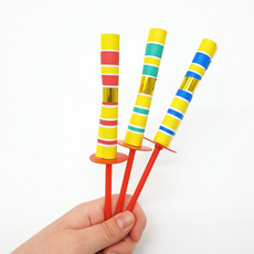 종이 막대총x12개 18cm 종이총 손잡이종이총, 12개