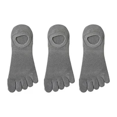 호환3짝/몫 남성 양말 통기성 땀 참신 발가락 캐주얼 손가락 보트 삭스, 01 EU 37-43, 05 3PAIRS-dark grey