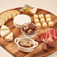 와인 안주 플래터 선물세트 1호(6종) 고급 치즈 4종/크래커/하몽슬라이스