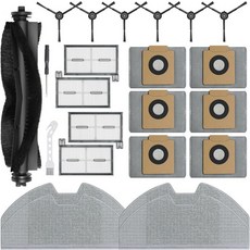유피 L60 / 하이브리드 L50 시리즈 로봇 청소기 키트용 BUX 19팩 교체 부품 액세서리 메인 롤러 브러시 1개 헤파 필터 4개 사이드 6개 더스트 백 드라이버 클린, 1 23 Pcs for eufy X8 Pro